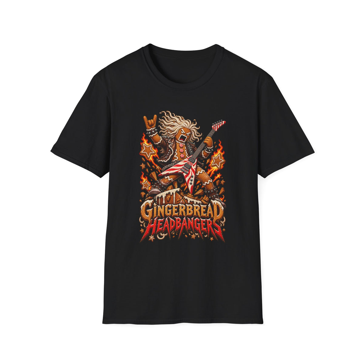 Gingerbread Headbangers | Christmas Funny Rock T-Shirt