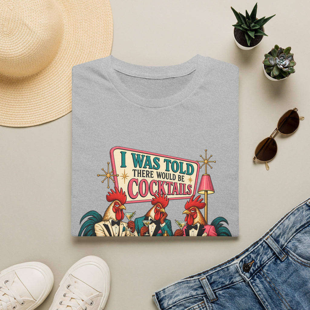 I Was Told There Would Be Cocktails T-Shirt | Retro Flamingo Bar Cocktail Tee