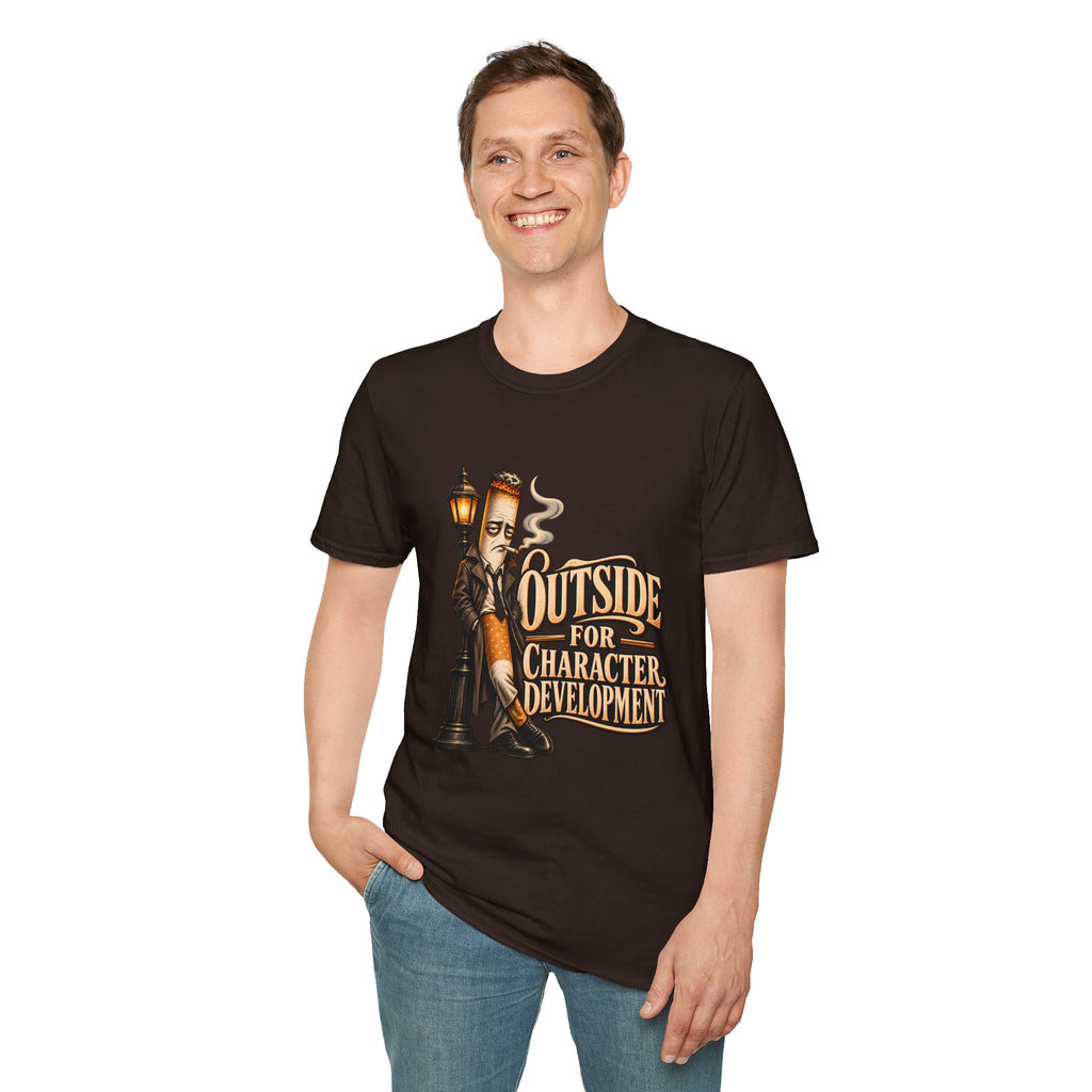 Outside for Character Development | Humorous Vintage Cigarette Graphic