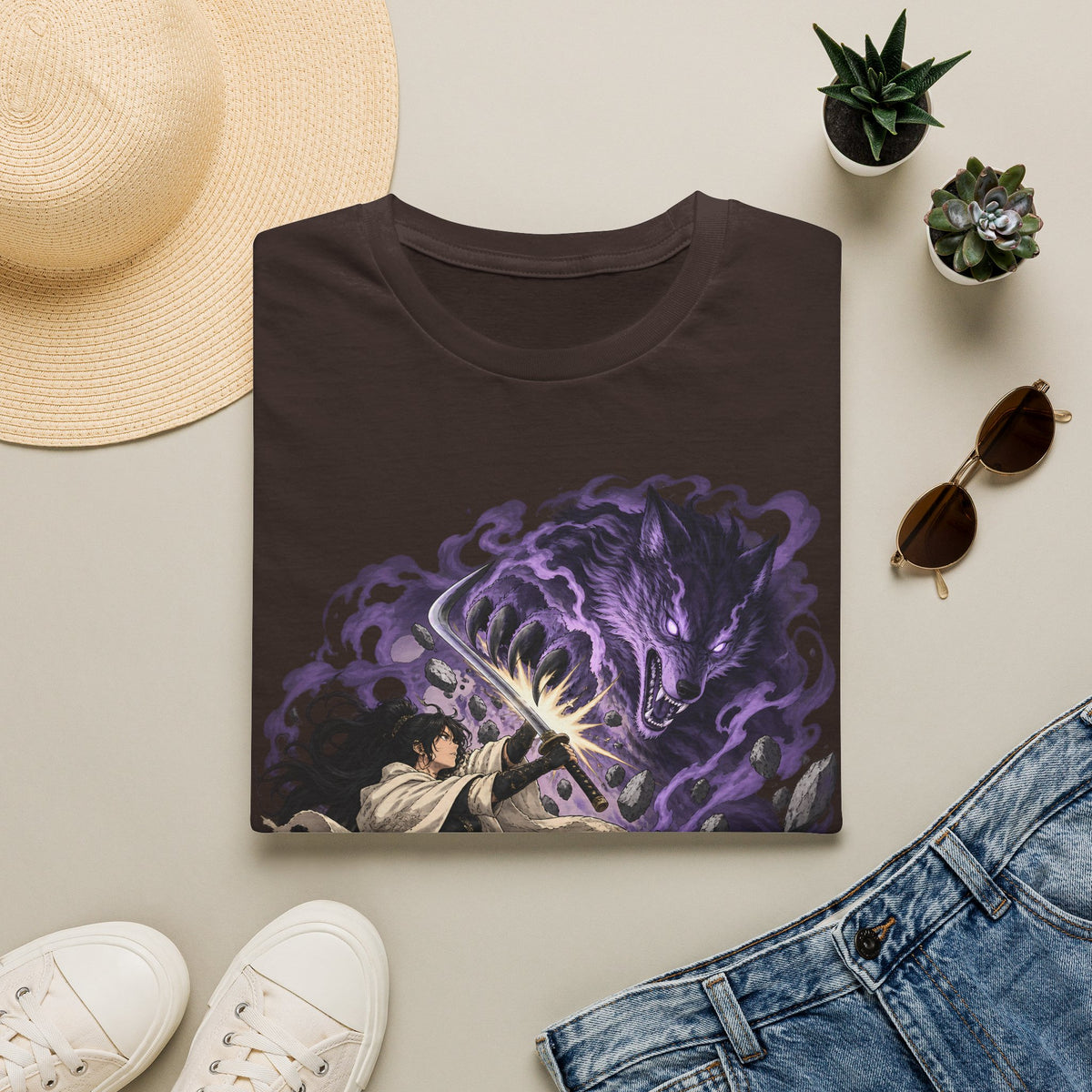 Trial of the Wolf | Samurai Anime Storm Warrior T-Shirt
