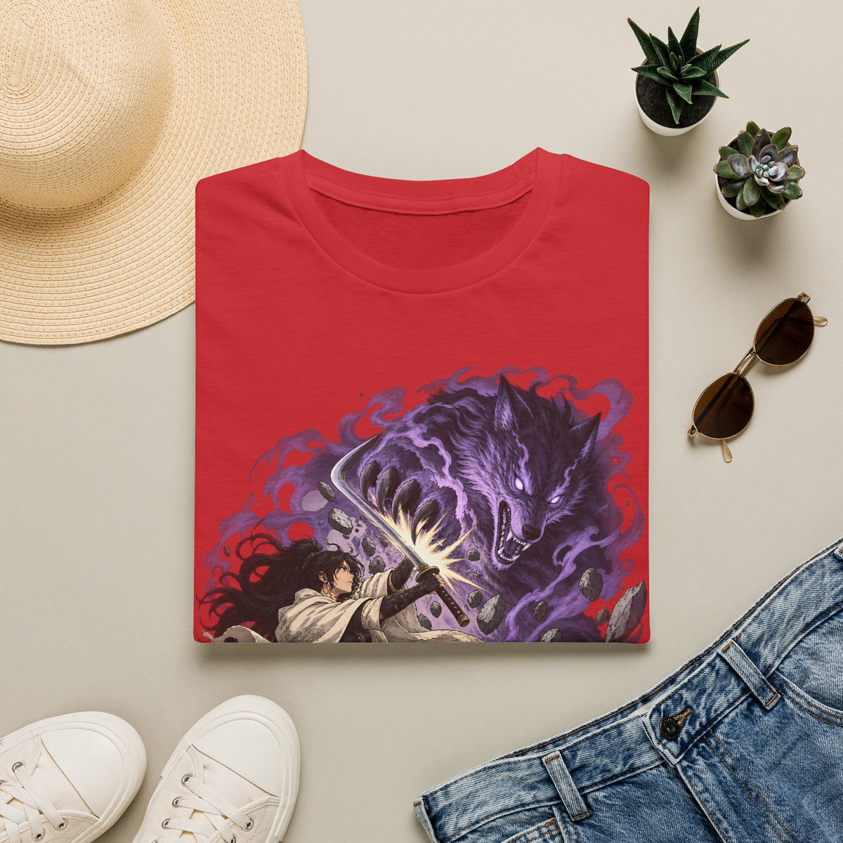 Trial of the Wolf | Samurai Anime Storm Warrior T-Shirt