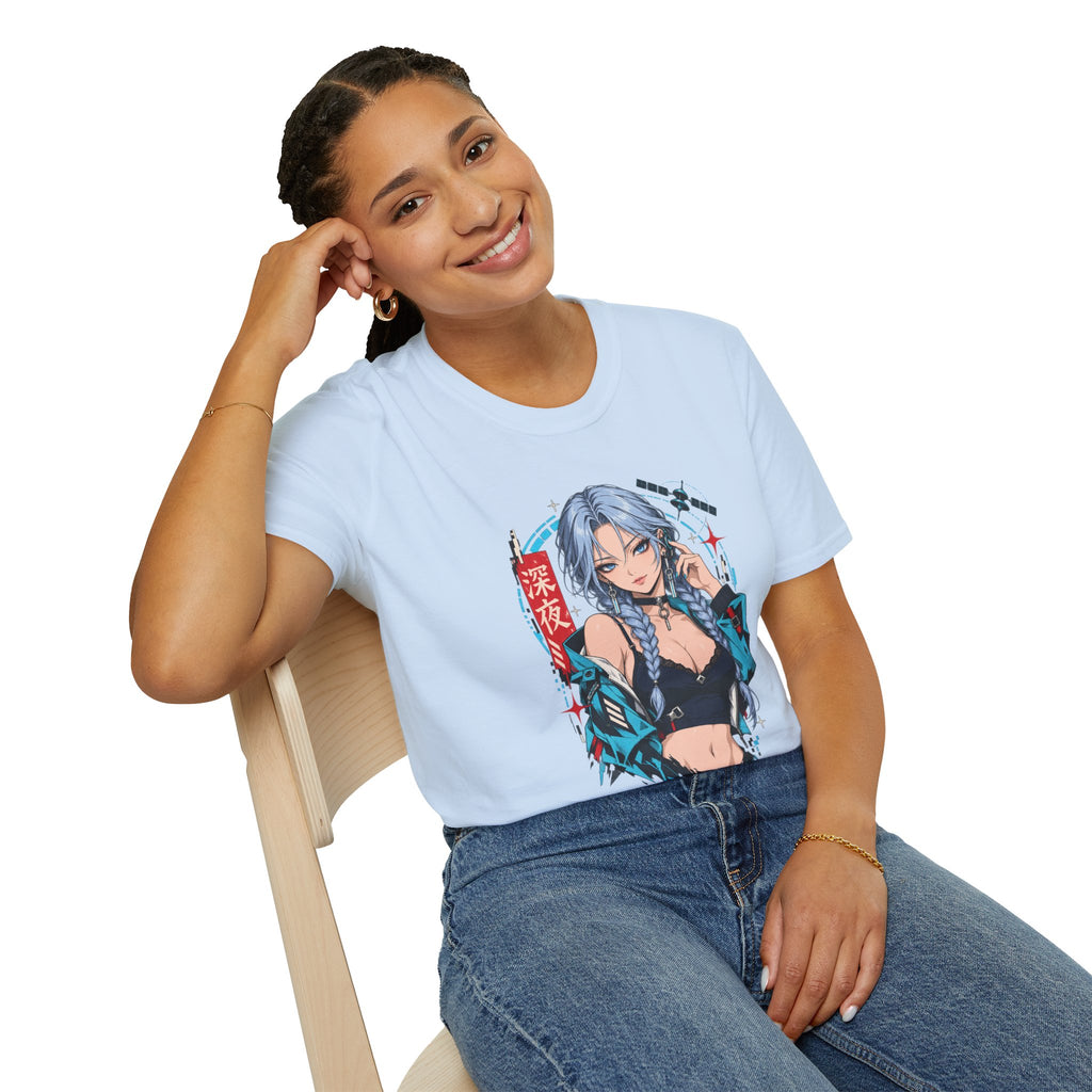 Ice | Sexy Anime Cyber Pin Up Girl Graphic T-Shirt