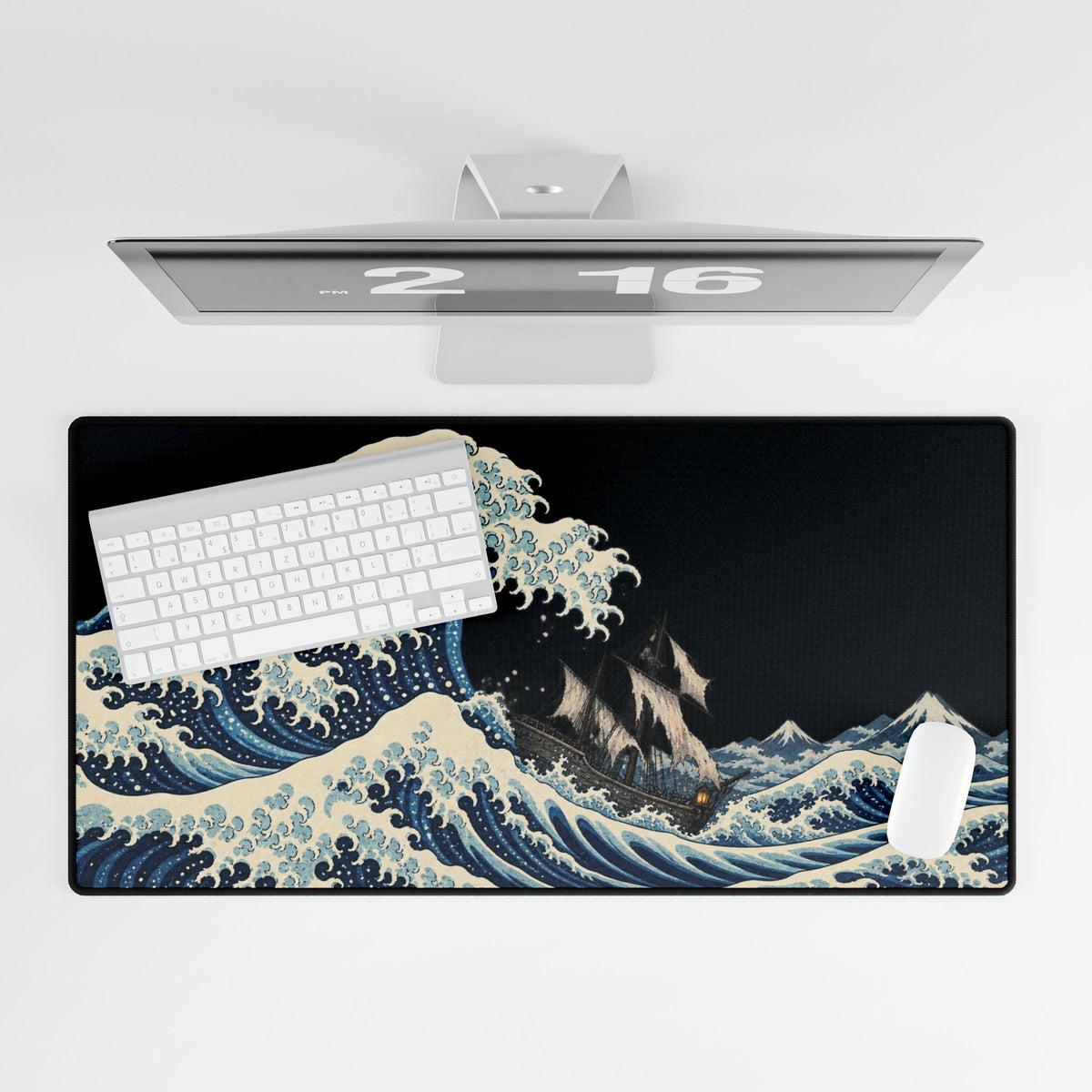 Mouse Mat | Great Wave Ghost Ship | Haunted Japanese Ocean Art Desk Pad