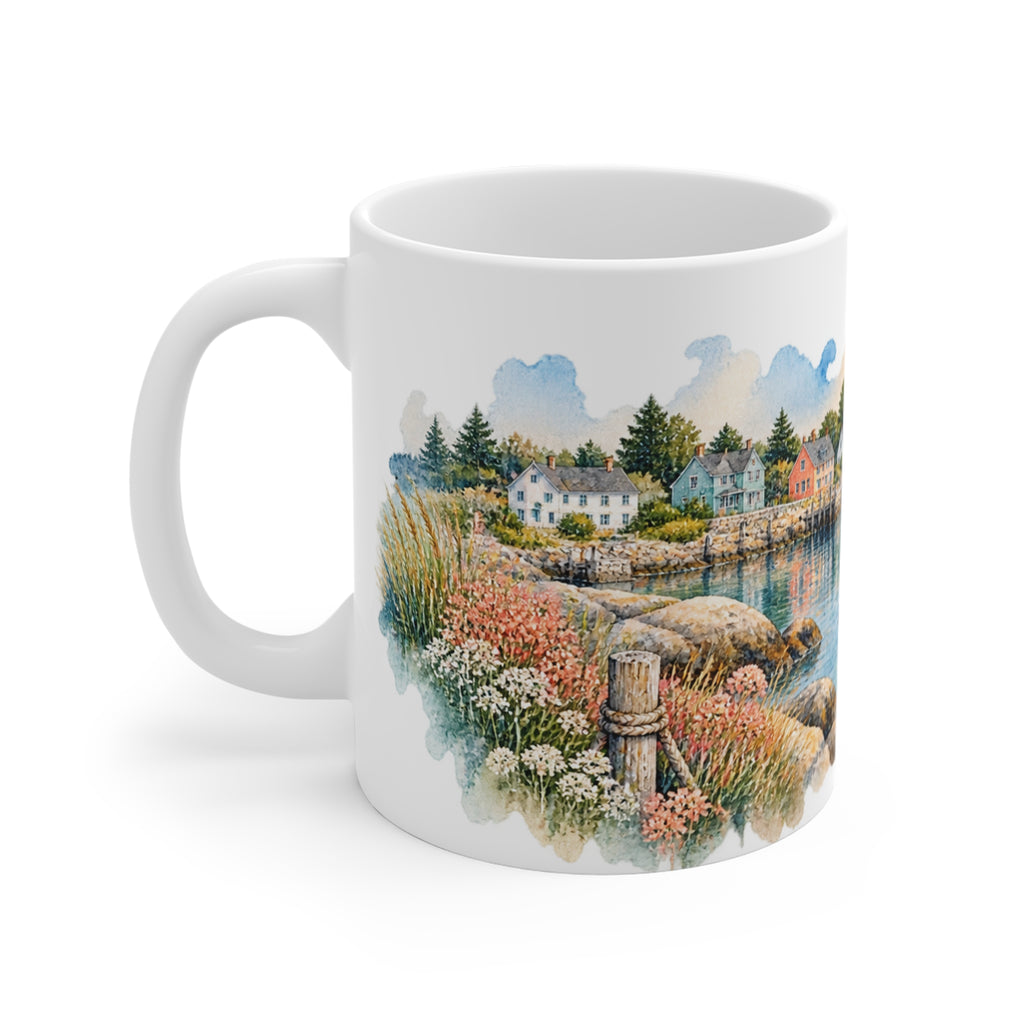 Harbour Sailboats Watercolour Mug | Nautical Coastal Art