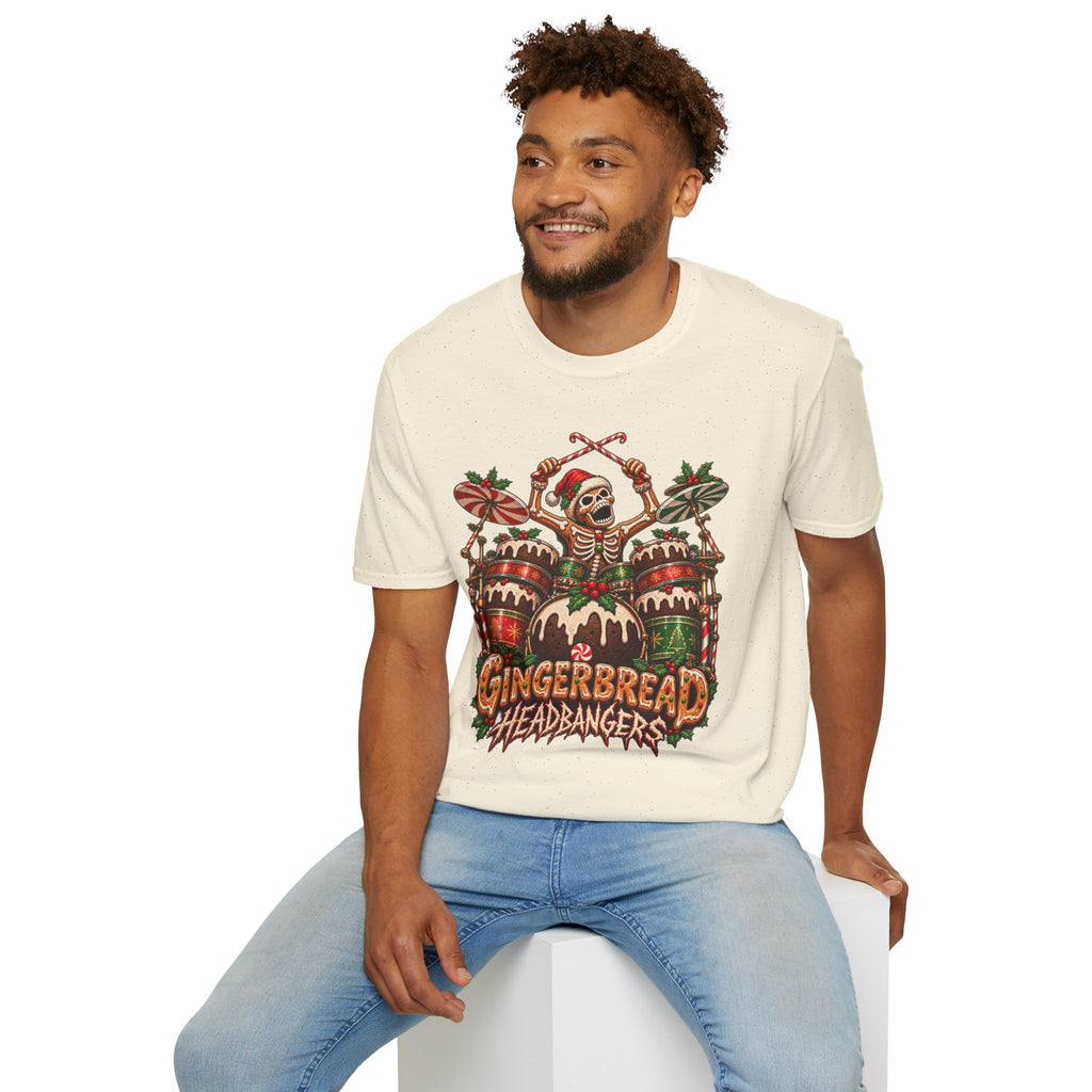 Gingerbread Headbangers | Drummer Christmas T-Shirt