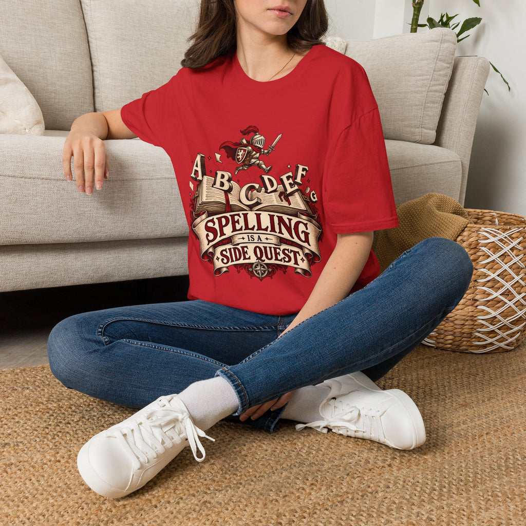 Spelling Is a Side Quest | Funny Spelling & Knight T Shirt
