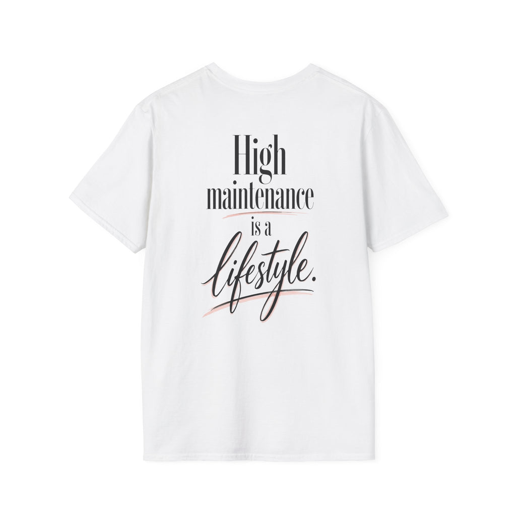 High Maintenance Is a Lifestyle | Fashionable Pink Vintage Lady Graphic Tee
