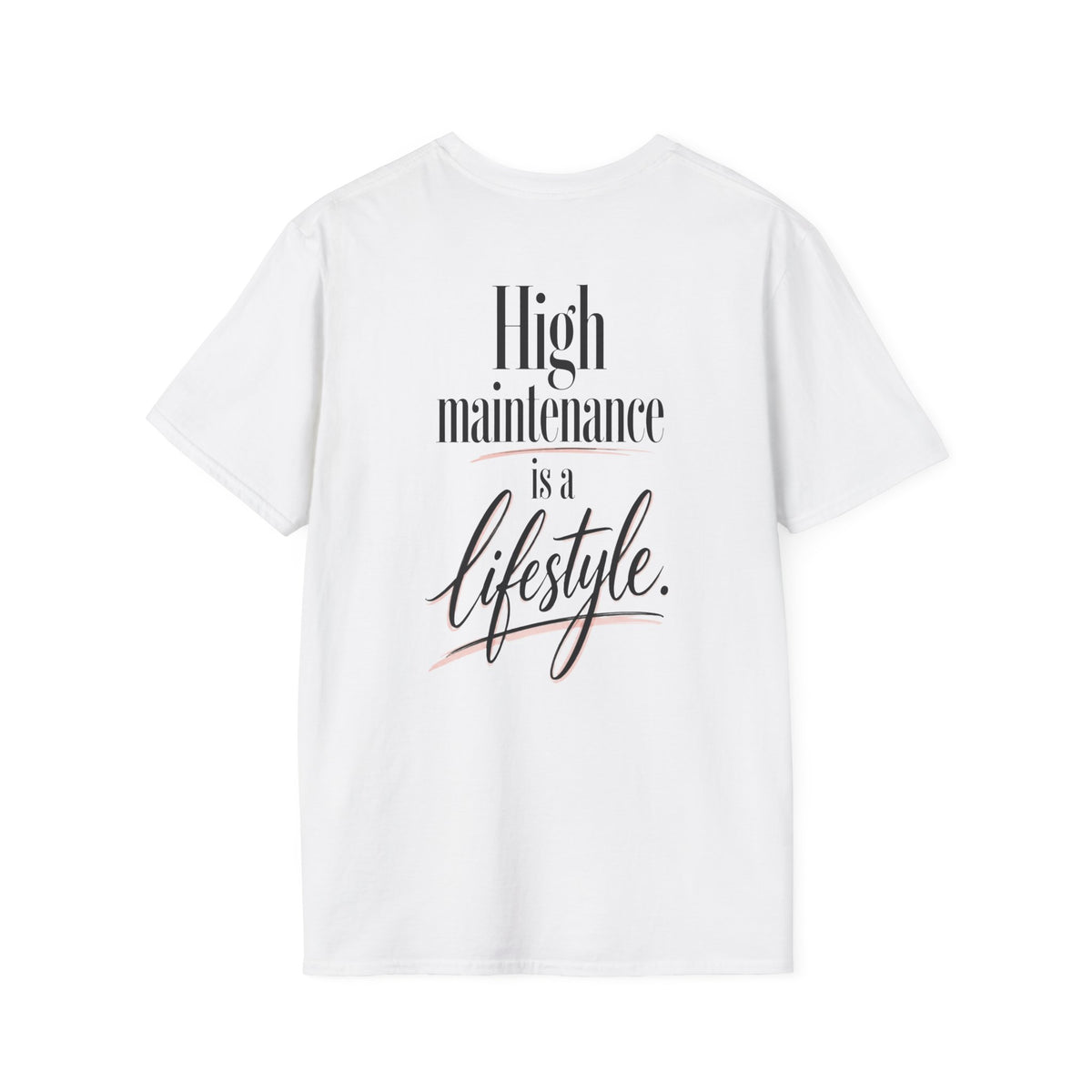 High Maintenance Is a Lifestyle | Fashionable Pink Vintage Lady Graphic Tee