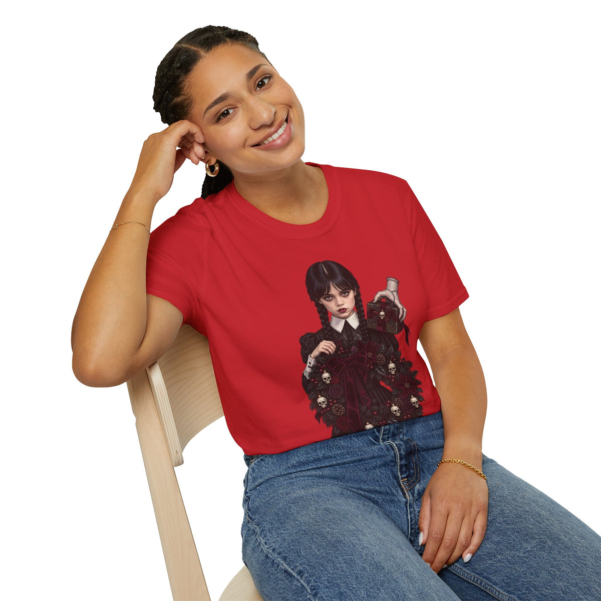 Wednesday Addams | Gothic Chrismtas Portrait T-Shirt