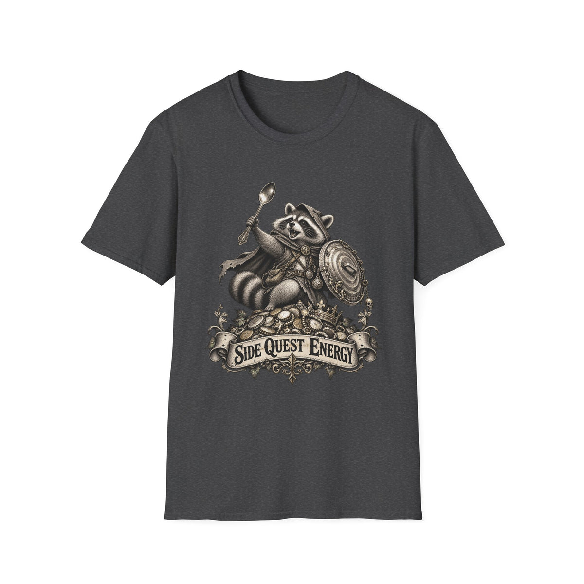 Side Quest Energy | Raccoon Fantasy Gamer Tee