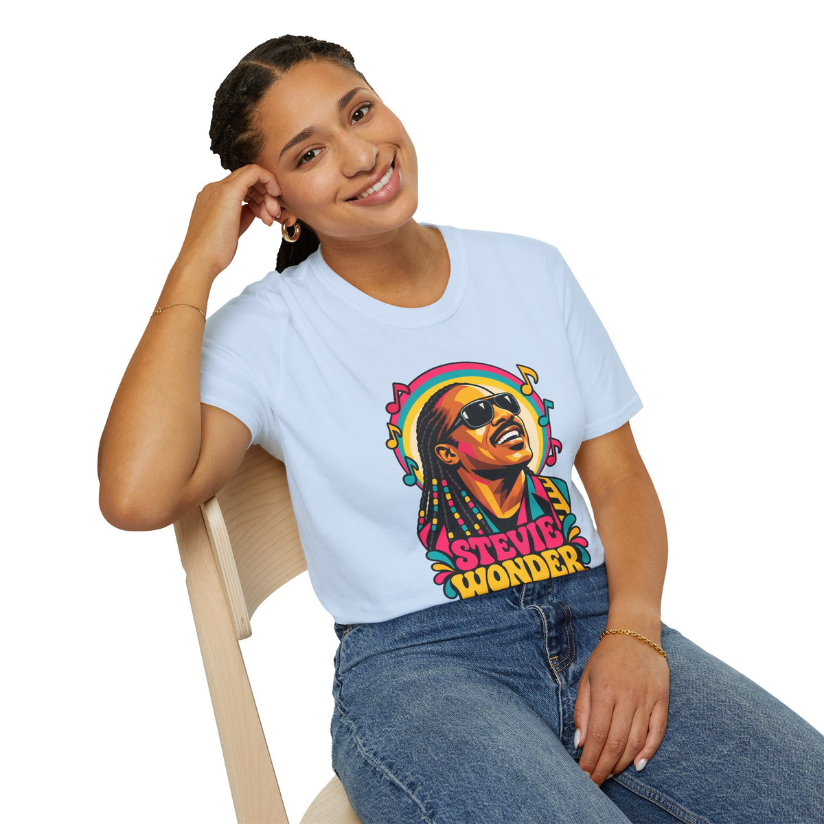 Stevie Wonder Life in Colour Music Legend Portrait T-Shirt