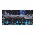 Lunar Express Desk Mat — Space Train Moonscape Gaming Mouse Pad