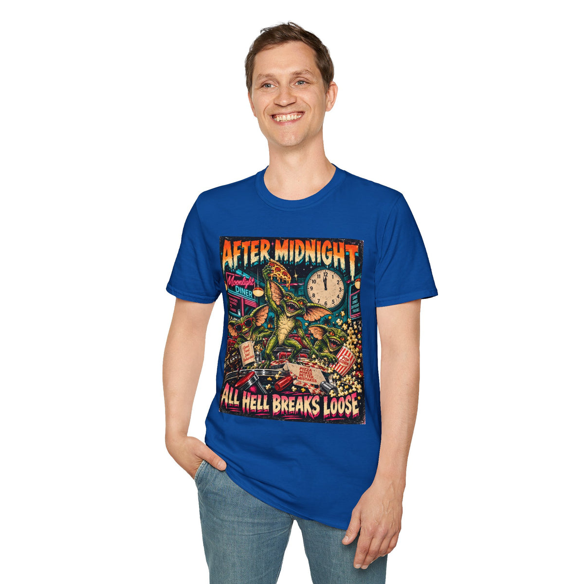 After Midnight Gremlin Tee — "All Hell Breaks Loose" Retro Horror T-Shirt