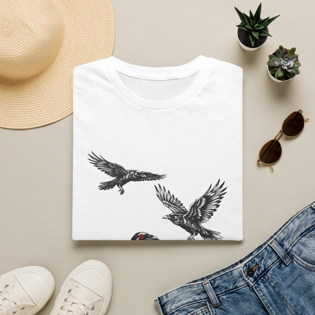The Messengers - T Shirt, Gothic / Dark Fantasy Crow Design