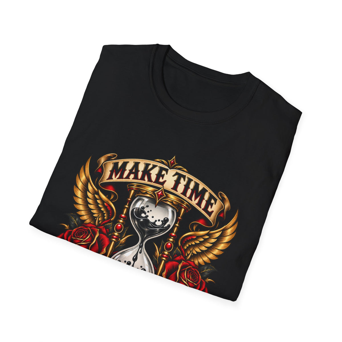 Make Time for Ink Traditional Tattoo Hourglass T-Shirt Design