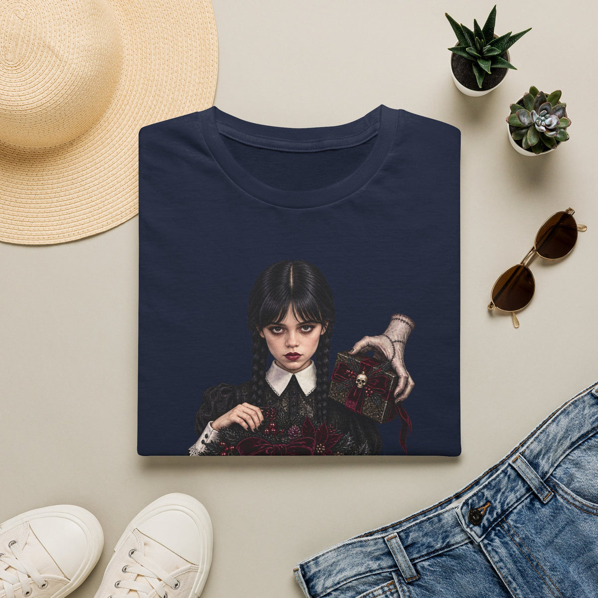 Wednesday Addams | Gothic Chrismtas Portrait T-Shirt