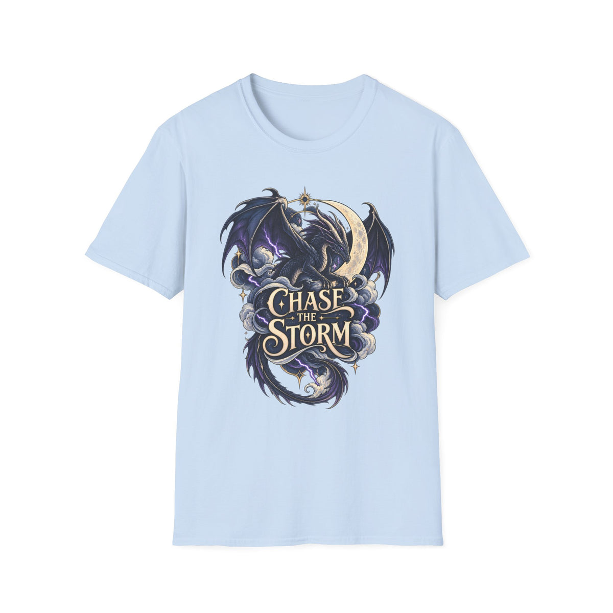 Chase the Storm | Onyx Storm | Fantasy Moon & Dragon T-Shirt