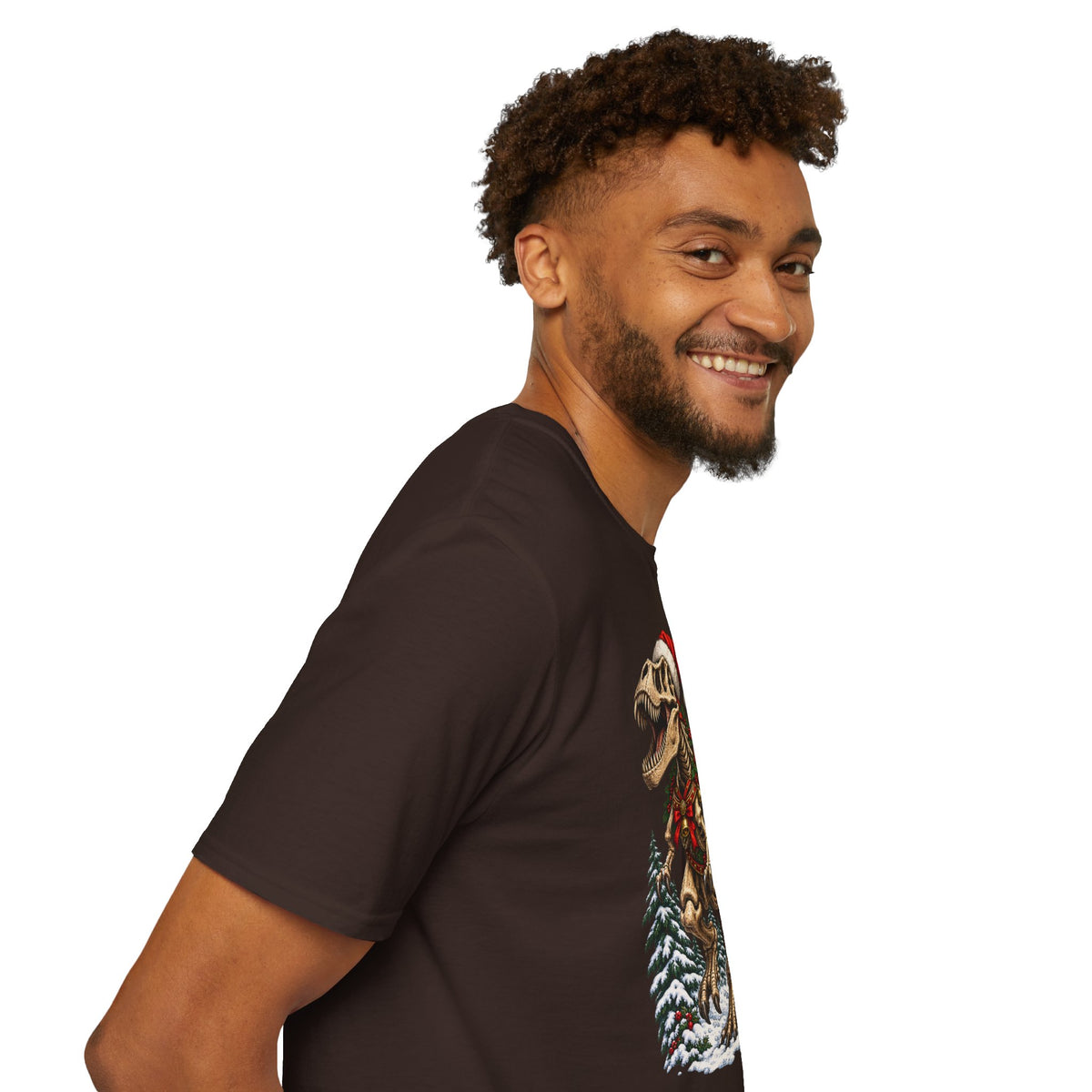 T-Rex Sleigh | Dinosaur Fossil Christmas T‑Shirt