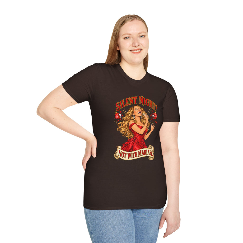 Mariah Carey Christmas T-Shirt | Silent Night? Not With Mariah Retro Holiday Tee