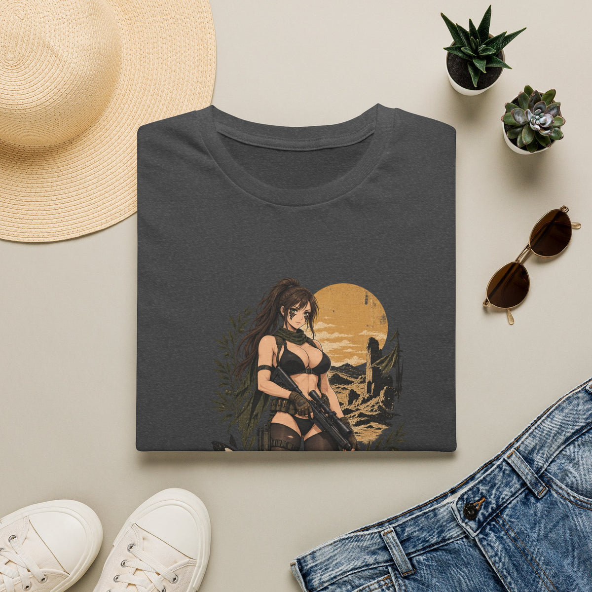 Quiet | Metal Gear | Sexy Sniper Pin up Fantasy Warrior Woman T-Shirt