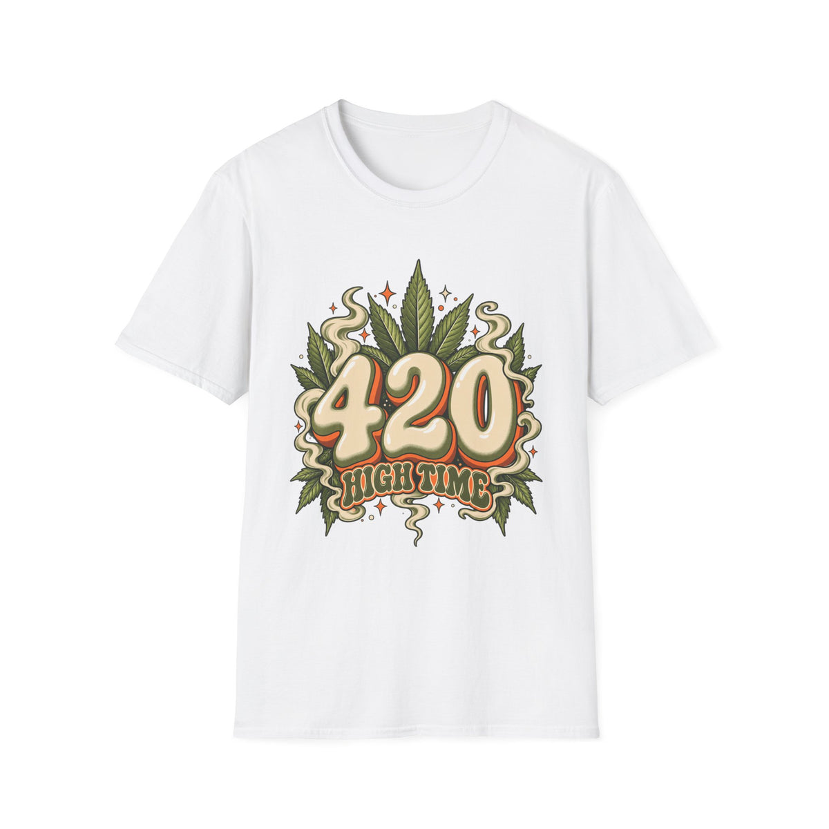 420 High Time | Retro | Cannabis Leaf | Stoner | Graphic Tee