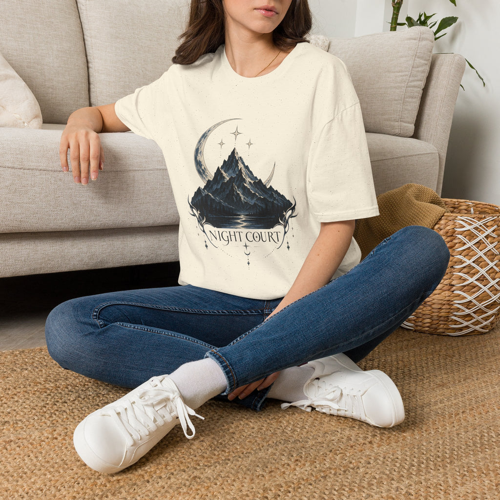 Night Court Mountain | ACOTAR Book Crescent Moon & Stars Graphic