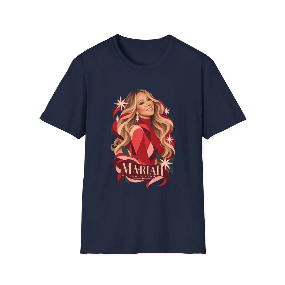 Mariah Carey | Holiday Diva Graphic Tee | Retro Red Star Portrait