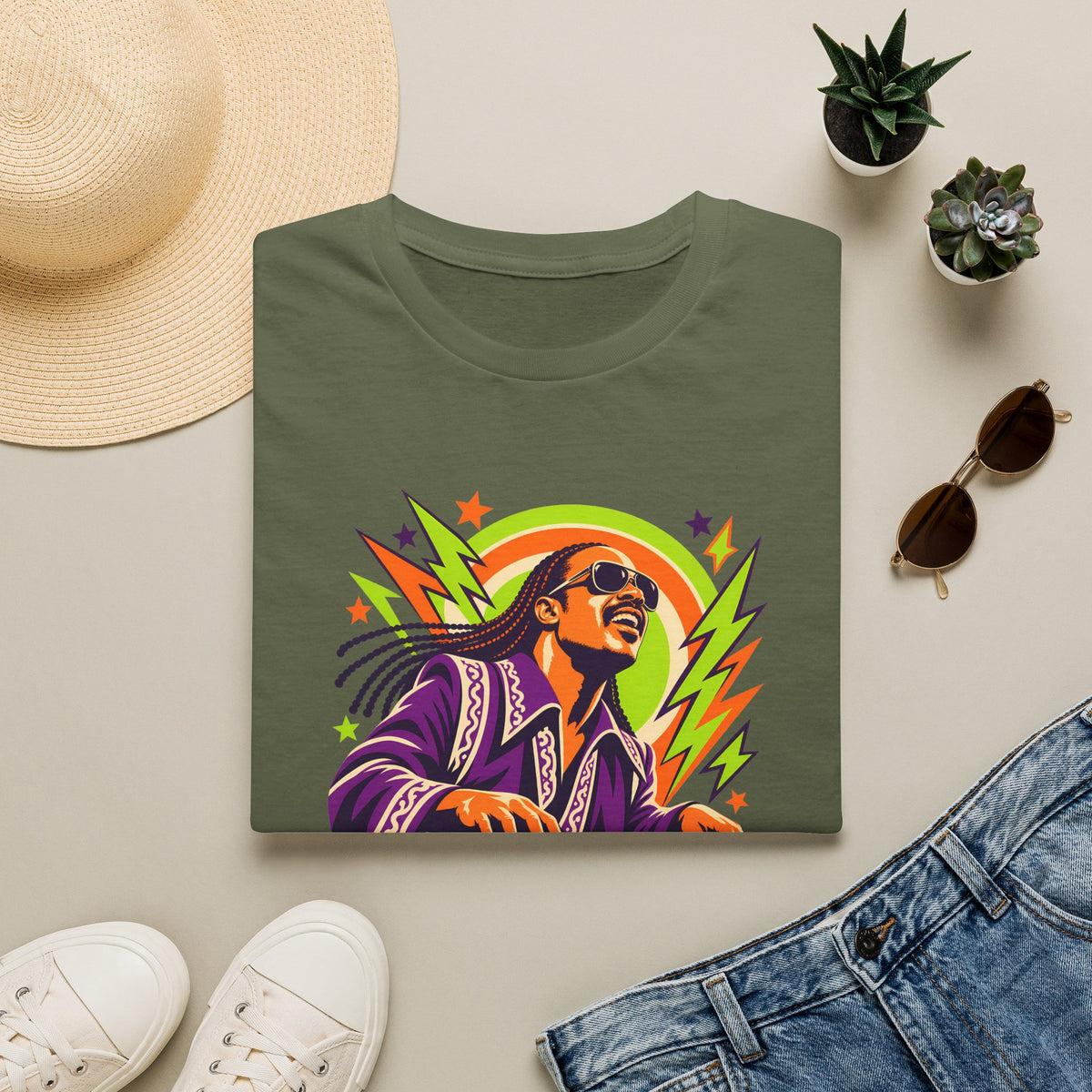 Retro Music Legend Stevie Wonder Graphic Tee