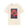 Cannabis Sunset T-Shirt — Retro Palm Leaf Marijuana Graphic Tee