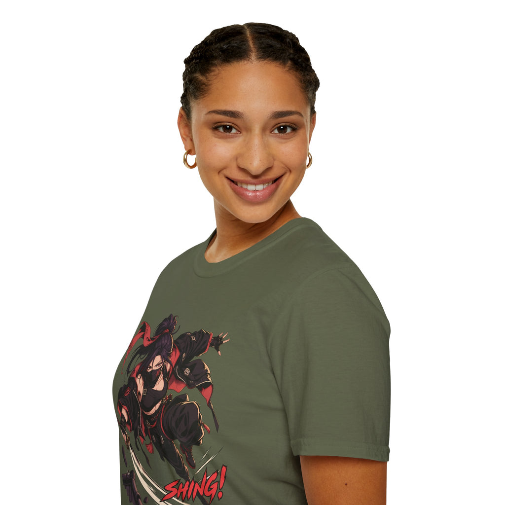 SHING! | Rooftop Samurai Girl | Japanese Anime Style Fight Shirt