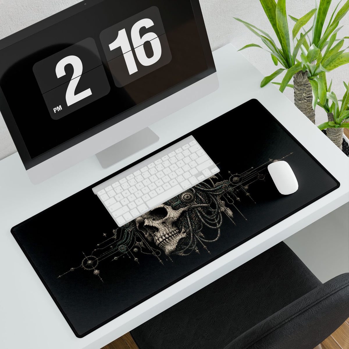 Cyber Skull | Gothic Tech Gaming Mousepad