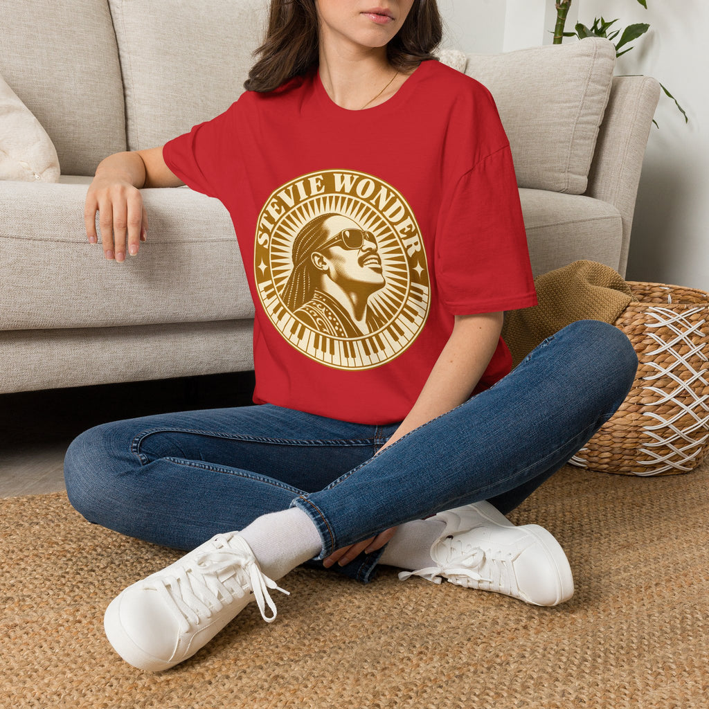 Stevie Wonder Graphic T-Shirt - Vintage Gold Portrait Tee