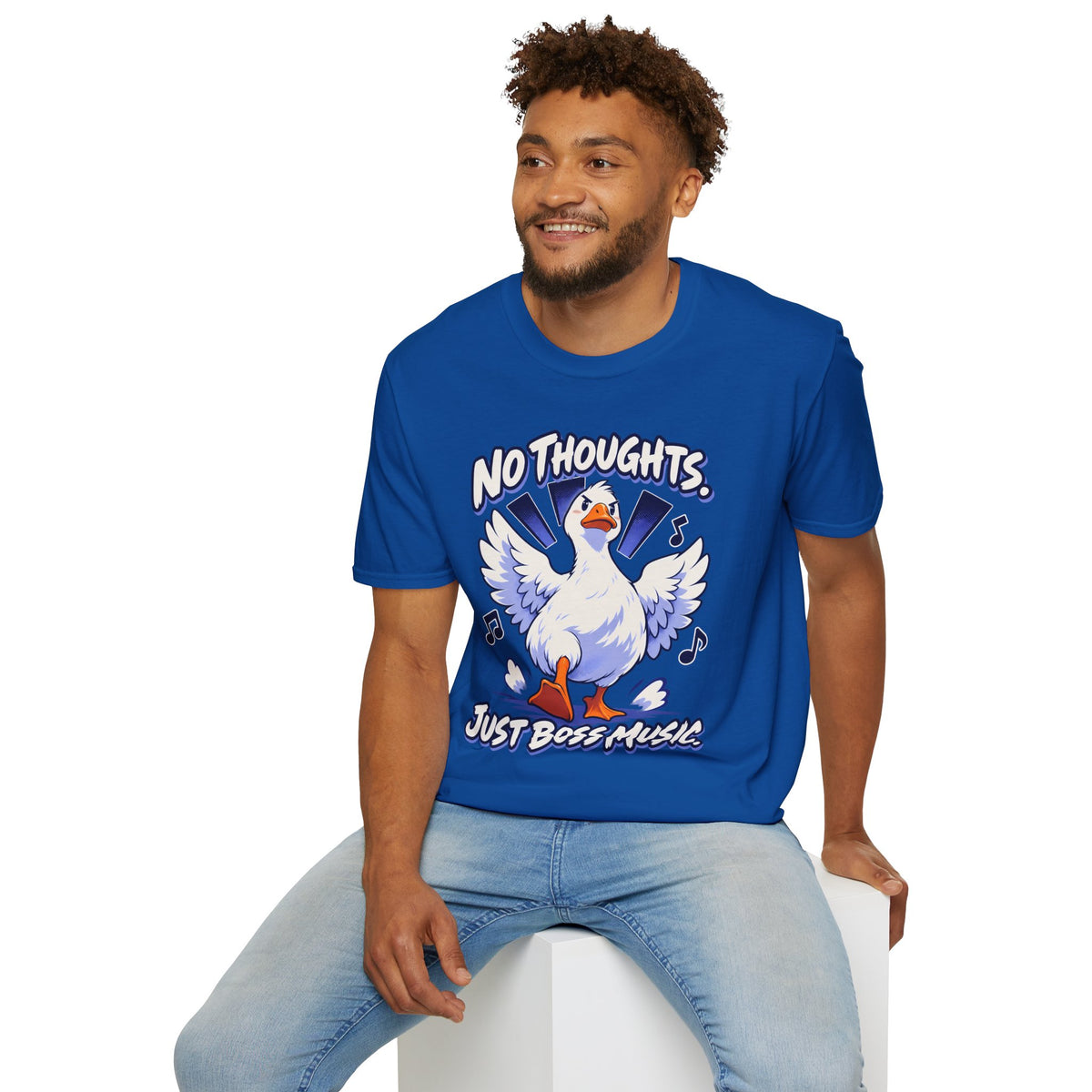 Cute Goose | No Thoughts, Just Boss Music T Shirt