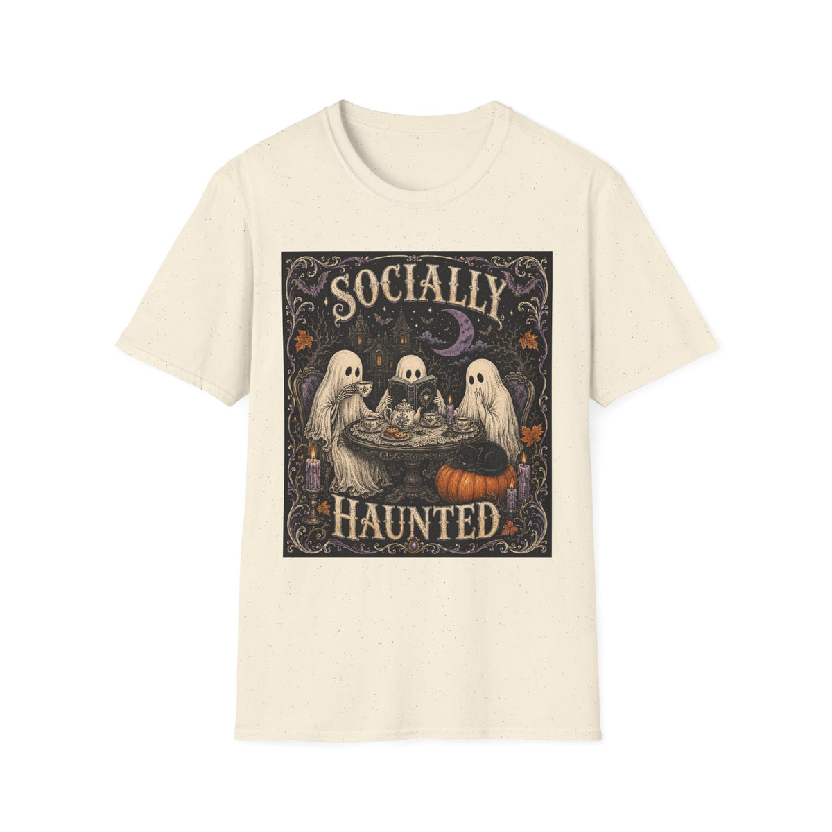 Socially Haunted T-Shirt — Cute Ghost Halloween Graphic Tee