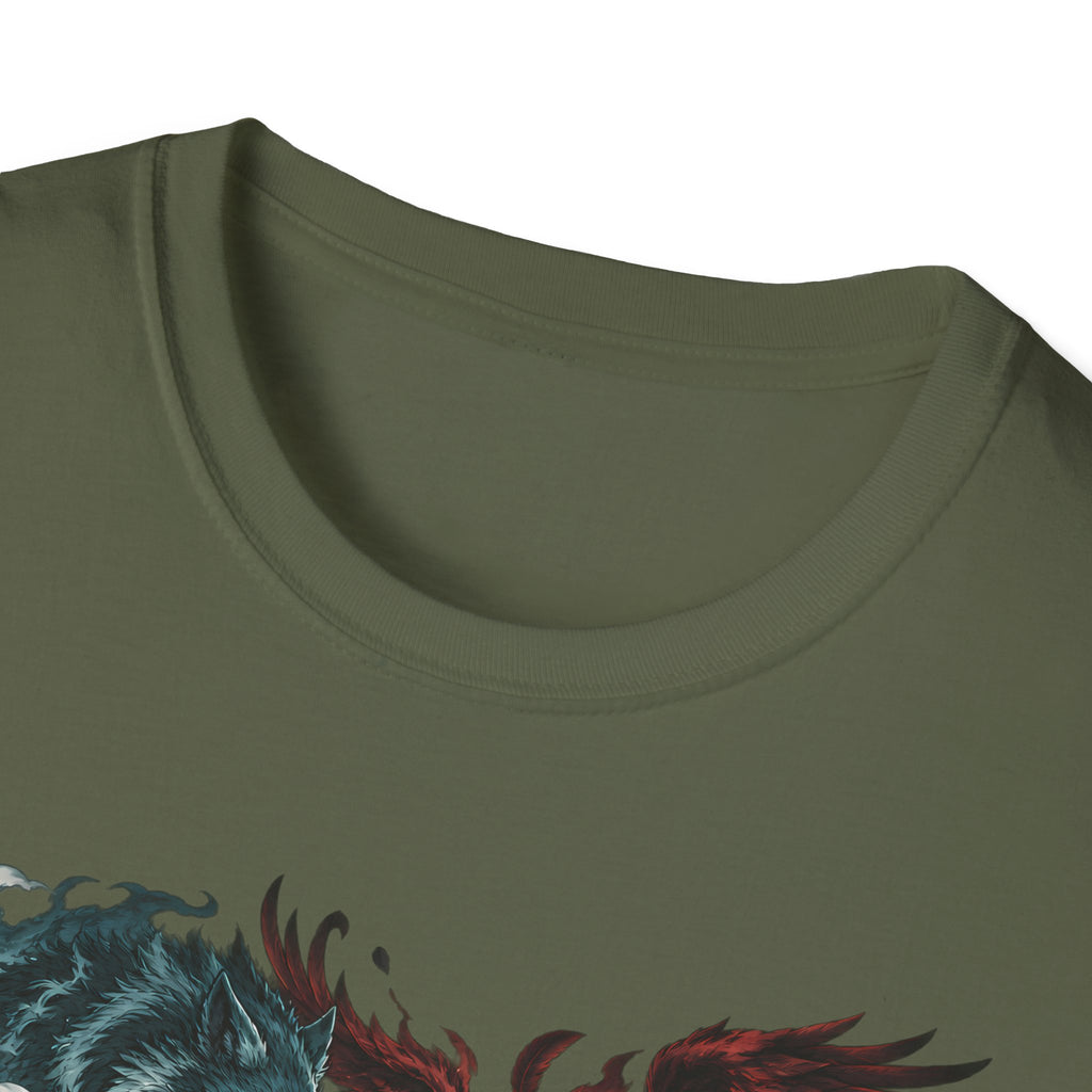 Yin Yang | Wolf Demon vs Phoenix | Japanese Anime Ninja T Shirt