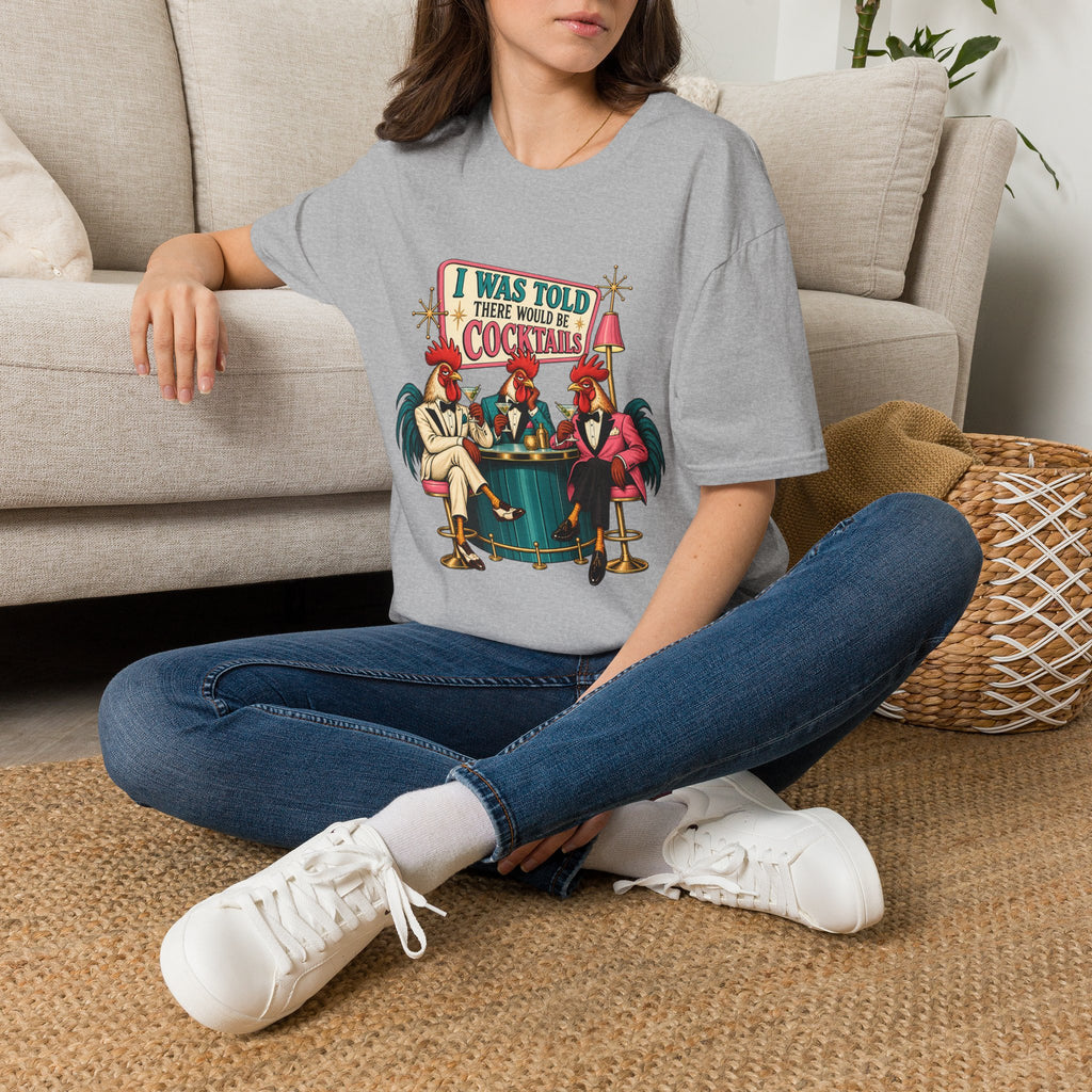 I Was Told There Would Be Cocktails T-Shirt | Retro Flamingo Bar Cocktail Tee