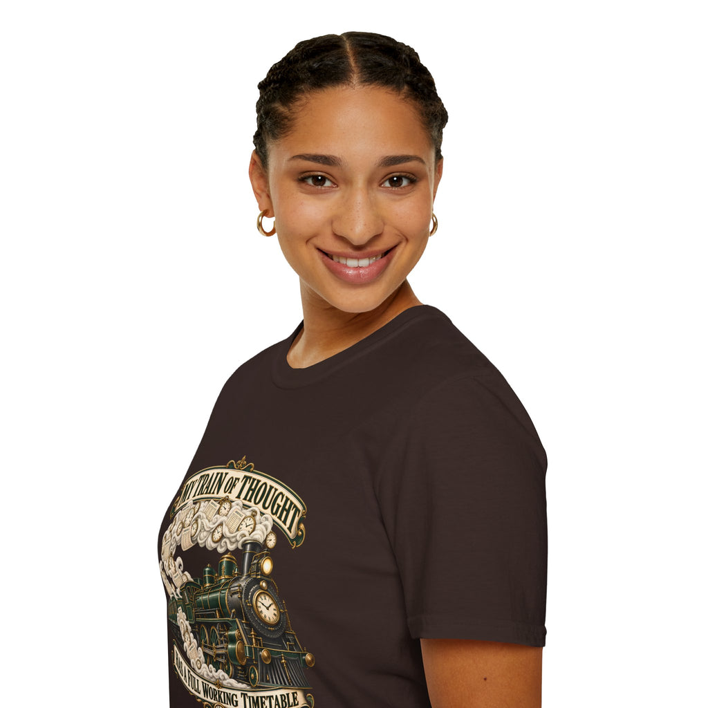 Train of Thought Vintage Steam Engine T-Shirt | My Train of Thought Has a Full Working Timetable
