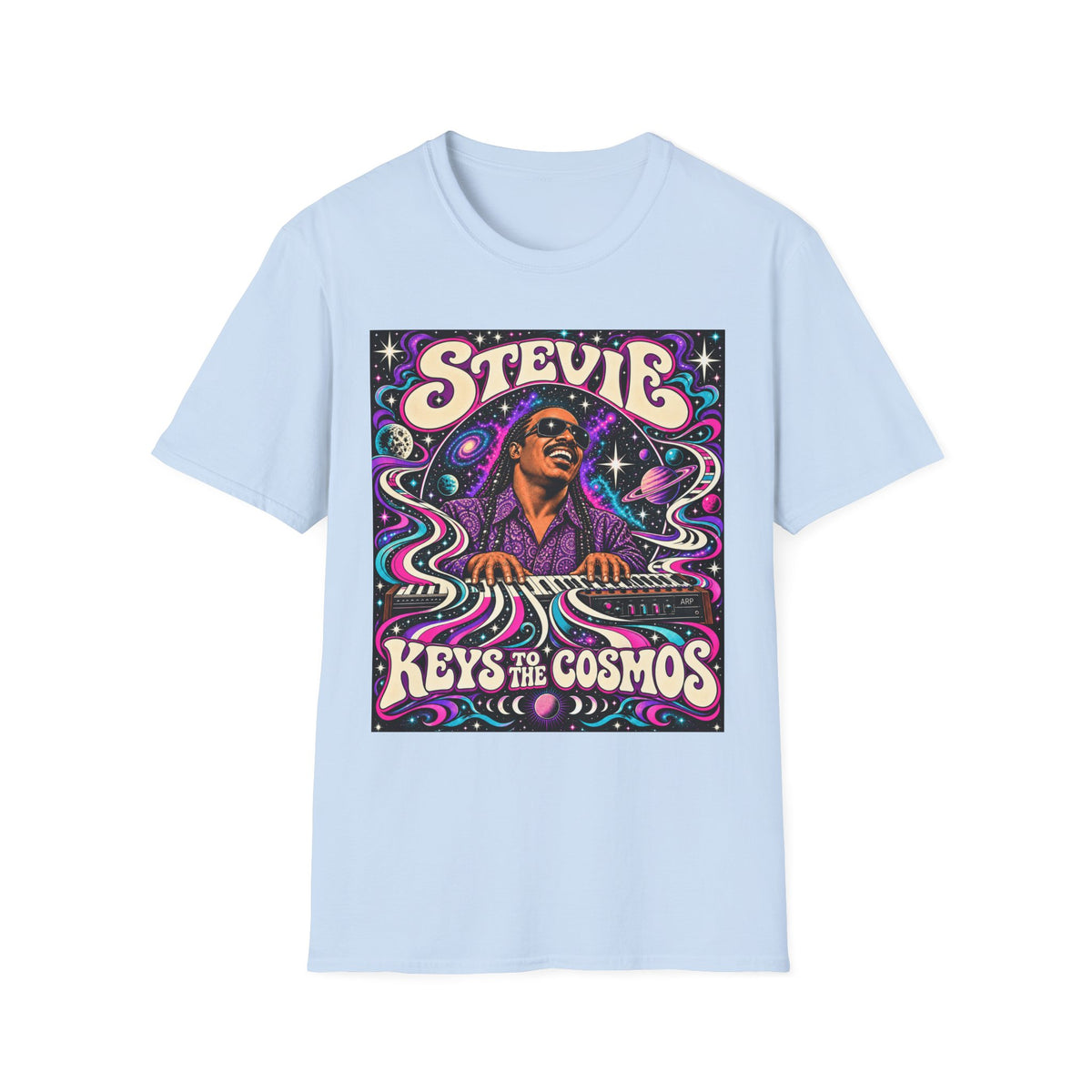 Stevie Keys to the Cosmos T-Shirt — Retro Psychedelic Music Tribute Tee