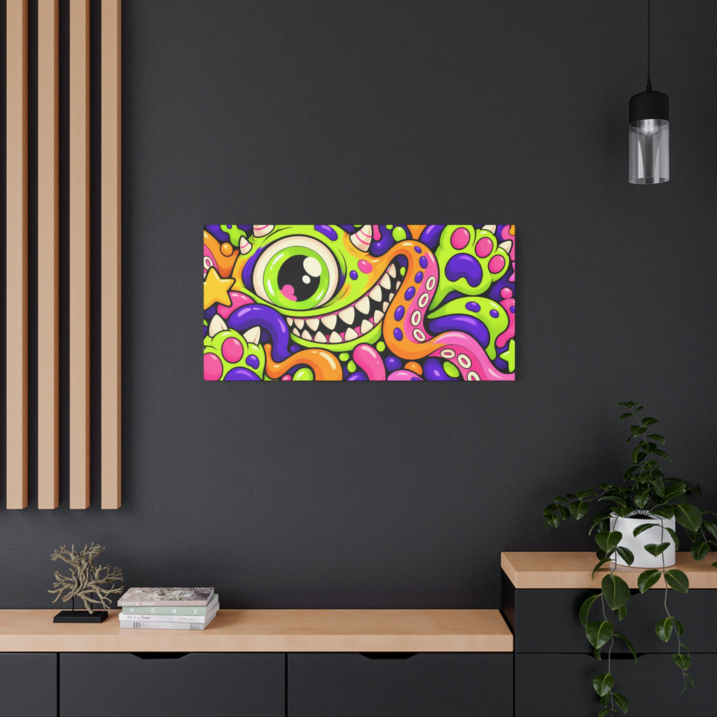 Wall art | Monster Mash: Neon Cartoon Monster Print