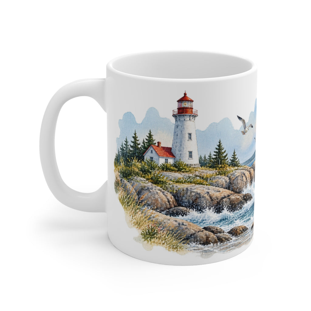 Lighthouse Watercolour Mug | Nautical Coastal Landscape