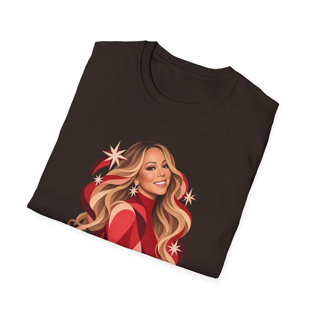 Mariah Carey | Holiday Diva Graphic Tee | Retro Red Star Portrait