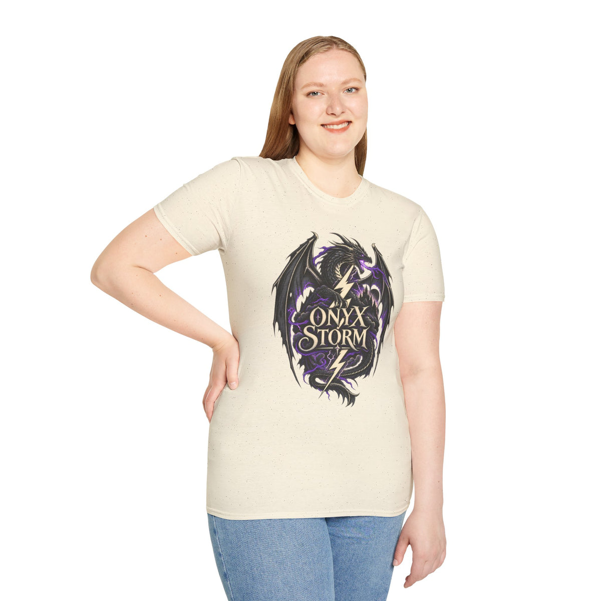 Onyx Storm Dragon T-Shirt | Book Inspired Gothic Lightning Fantasy Tee