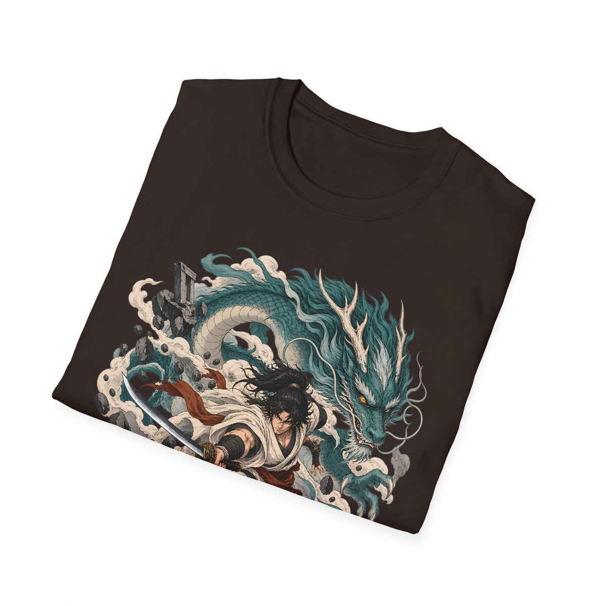 Mythic Dragon Warrior | Japanese Samurai and Serpent T Shirt