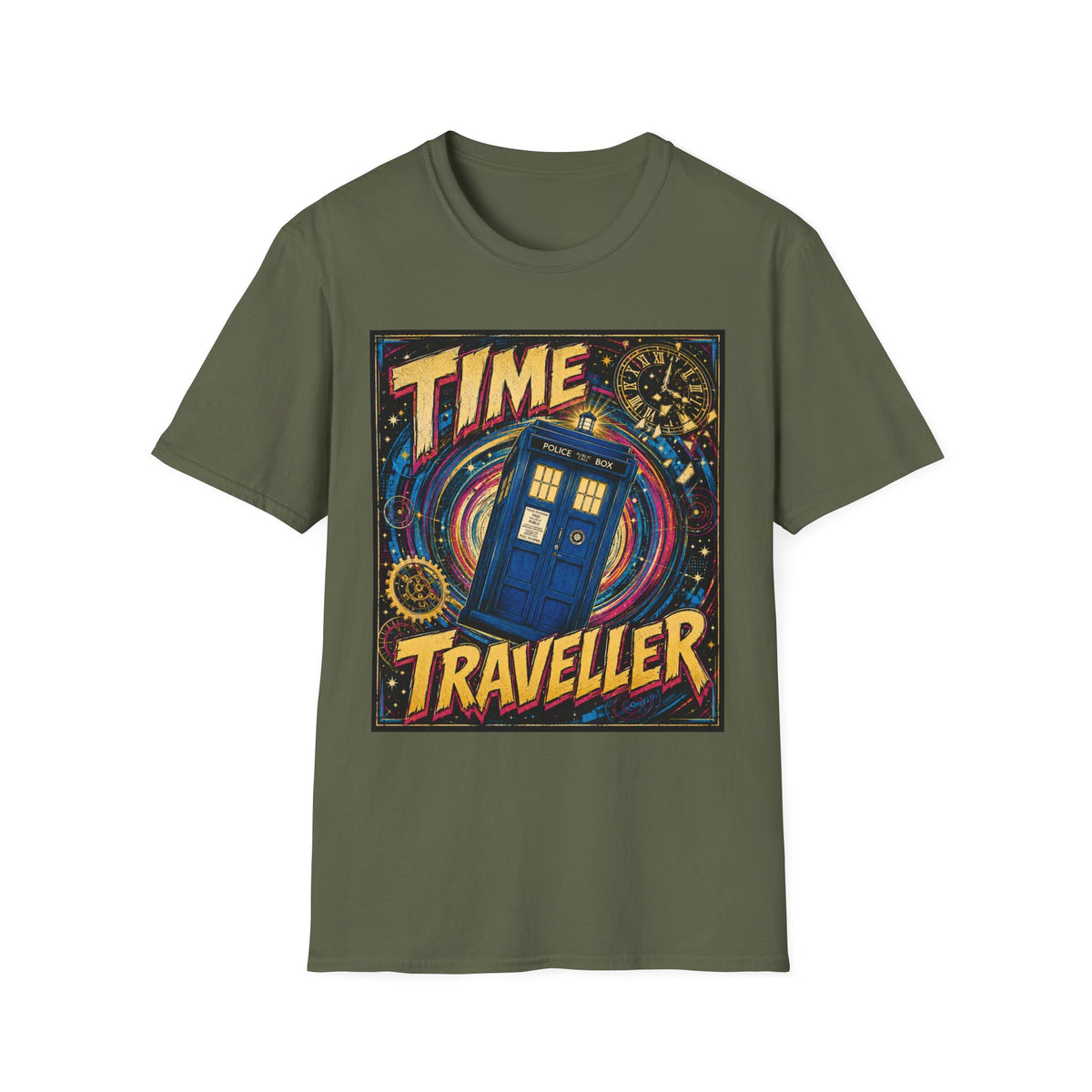 Time Traveller T-Shirt — Retro Space Police Box Graphic Tee