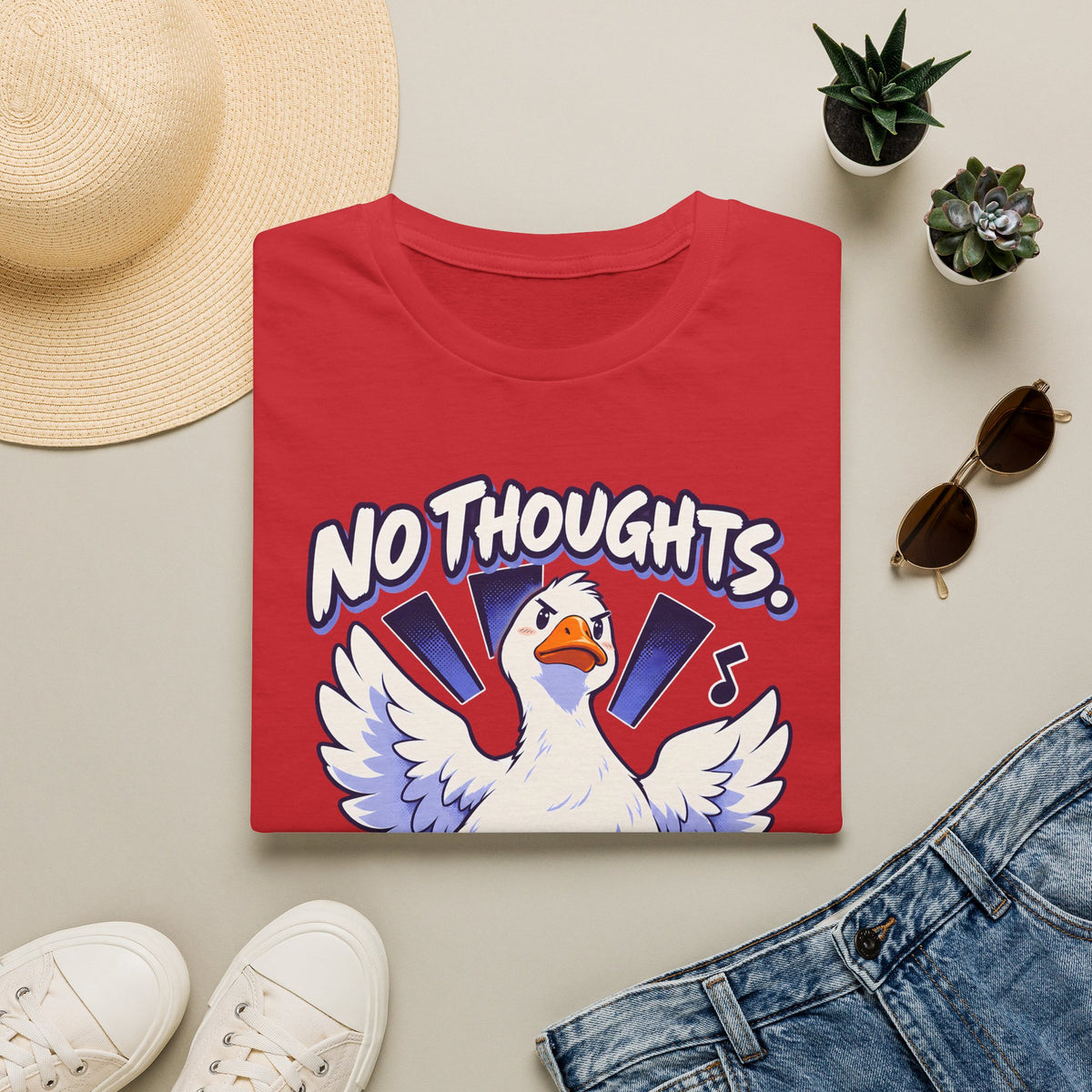 Cute Goose | No Thoughts, Just Boss Music T Shirt