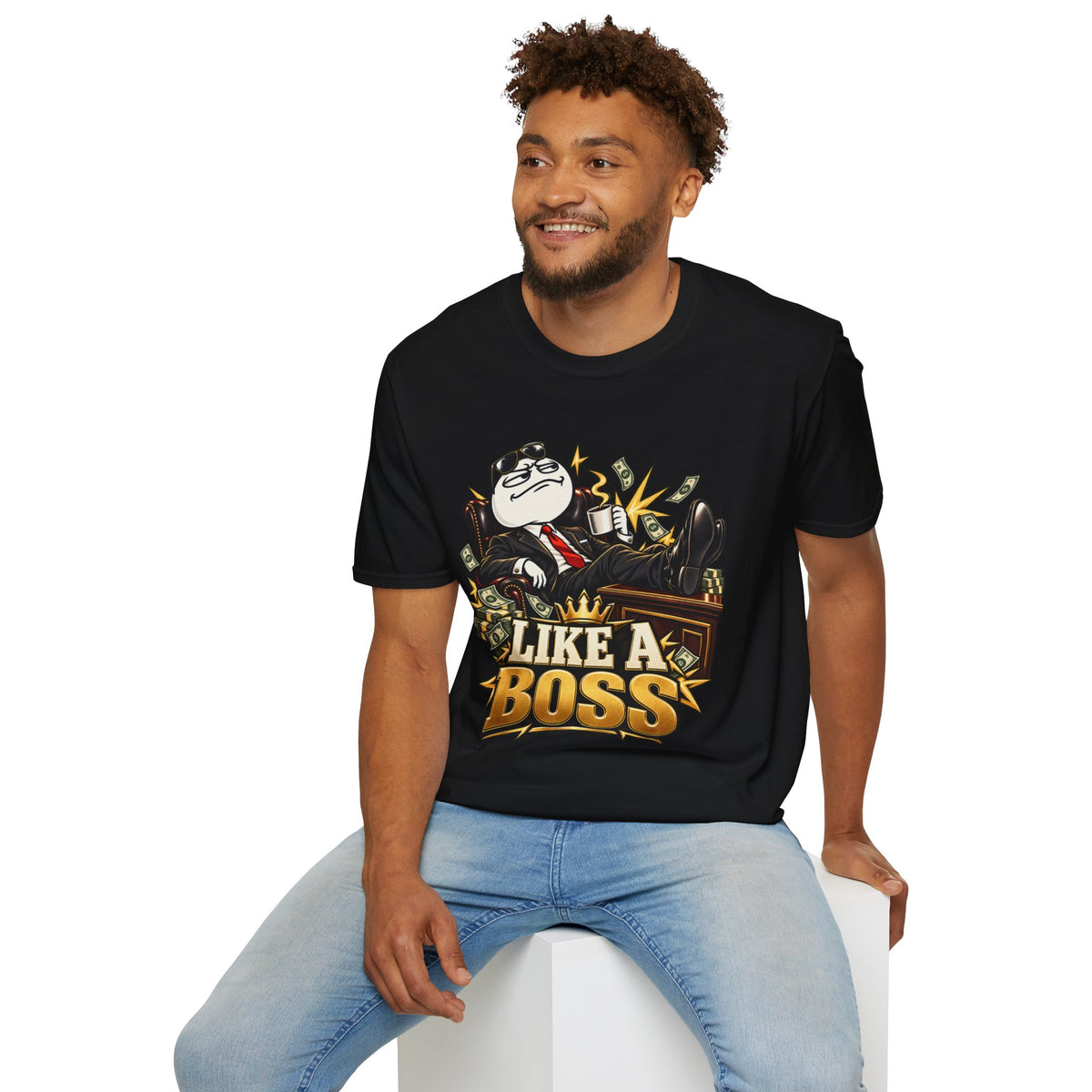 Meme | Like A Boss | Funny Office Meme Tee for Managers & Entrepreneurs