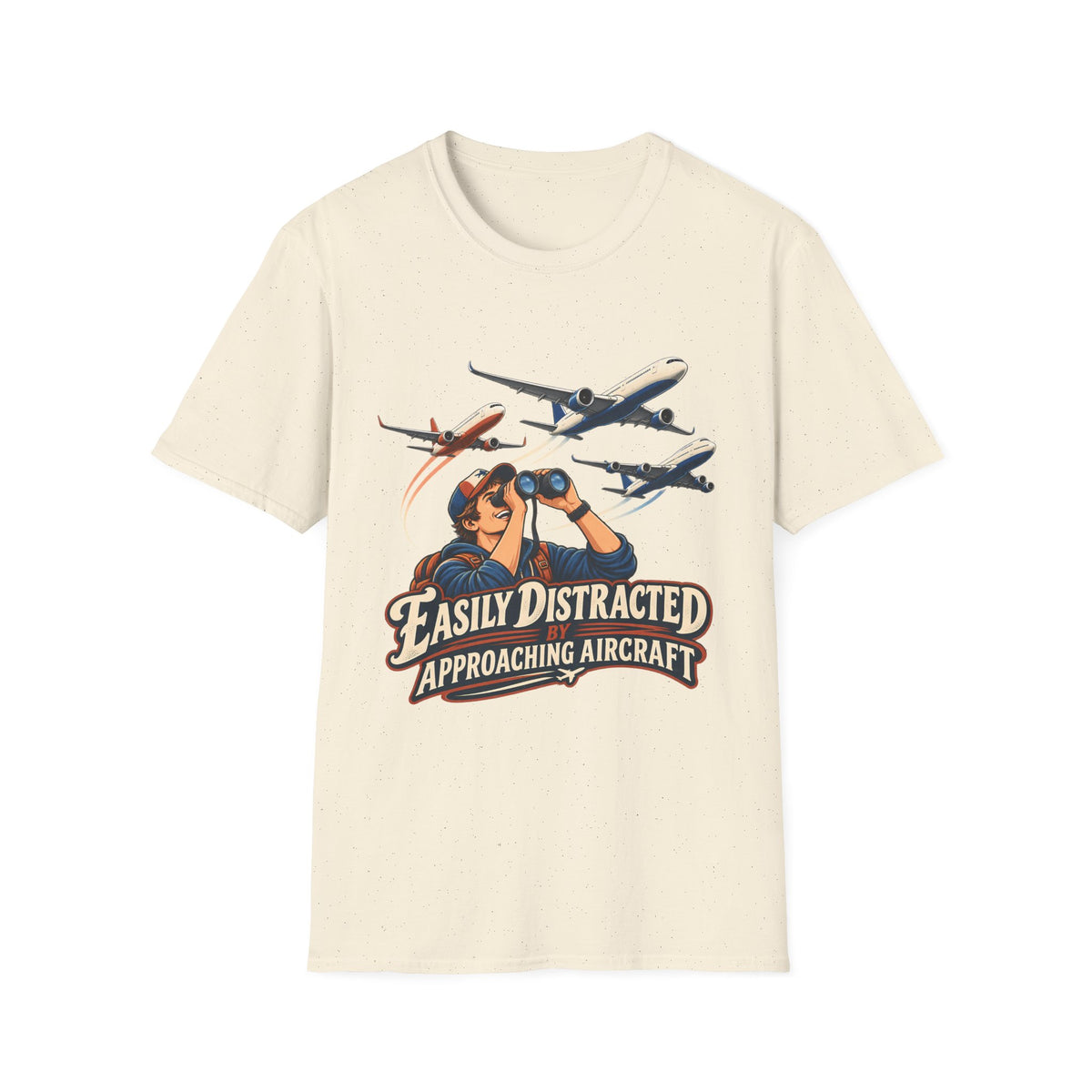Aviation Enthusiast T-Shirt | Easily Distracted Approaching Aircraft | Plane Spotter Tee