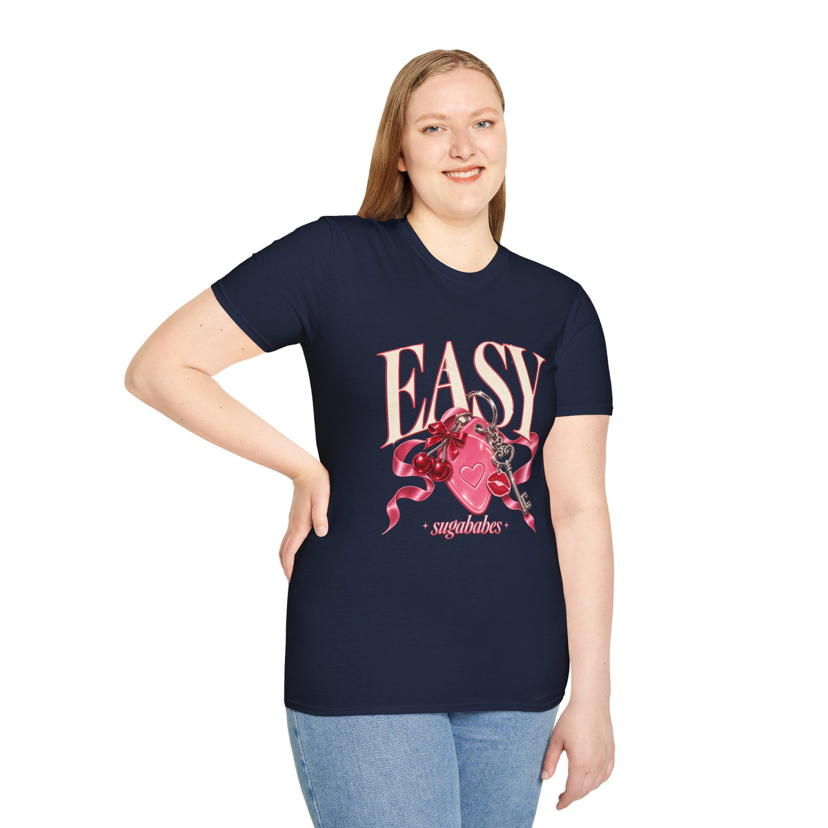 Sugababes | Easy Lockheart Pink Key & Heart Graphic T Shirt