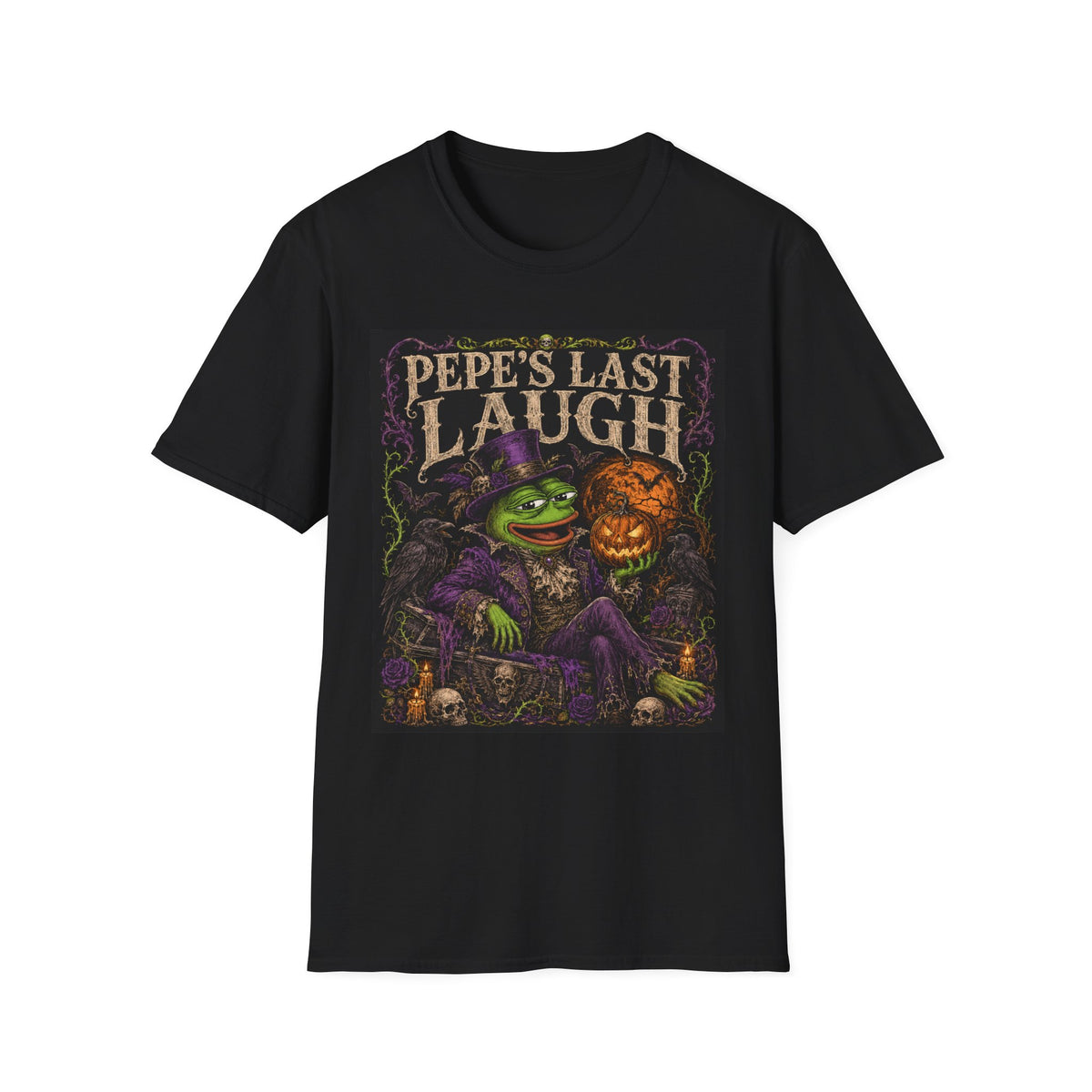 Pepe's Last Laugh T-Shirt — Halloween Witch Frog Graphic Tee