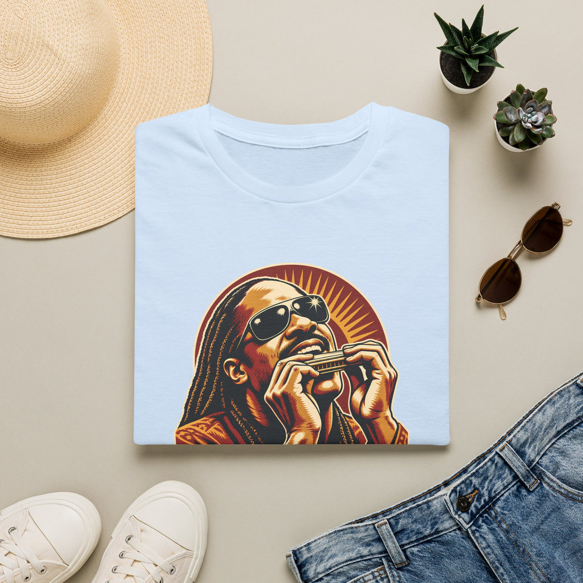 Stevie Wonder Harmonica Tribute T-Shirt